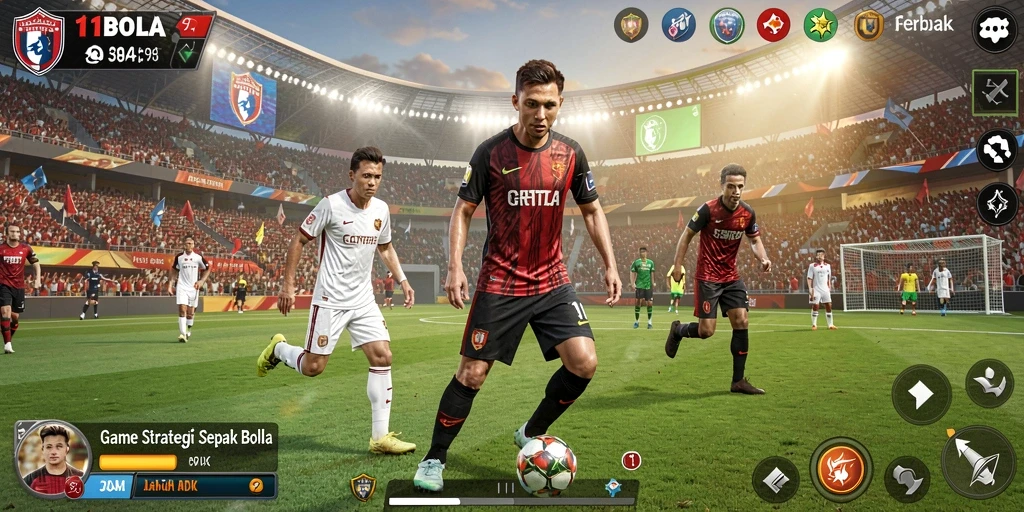 Gameplay strategis 11BOLA dengan pertandingan yang menegangkan.