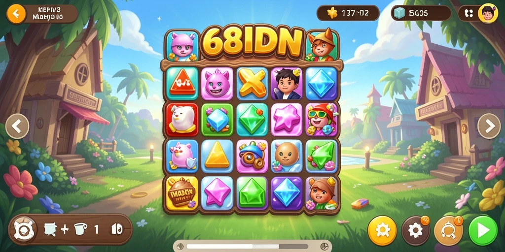 Screenshot gameplay 68IDN menampilkan momen seru mencocokkan item.