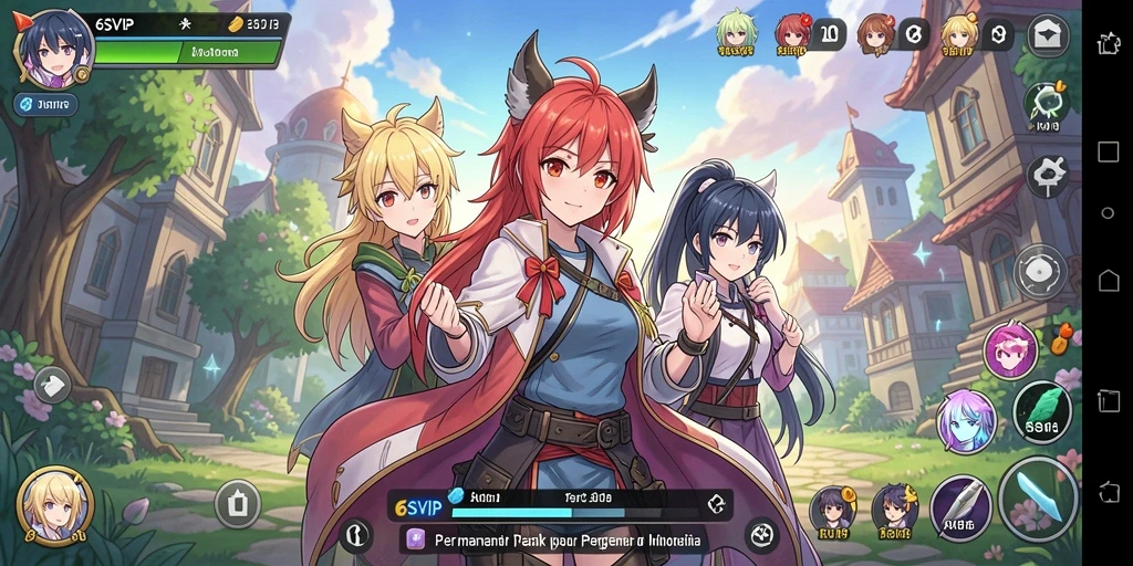 Tampilan gameplay seru dari 6SVIP dengan karakter anime beraksi.