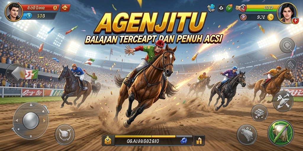 Gameplay balapan seru di AGENJITU yang penuh aksi.