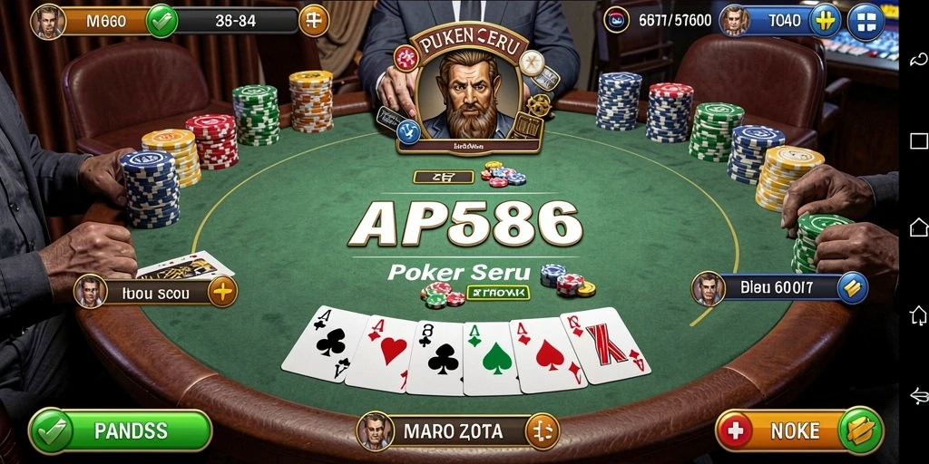 Screenshot AP686 menampilkan momen seru permainan Poker.