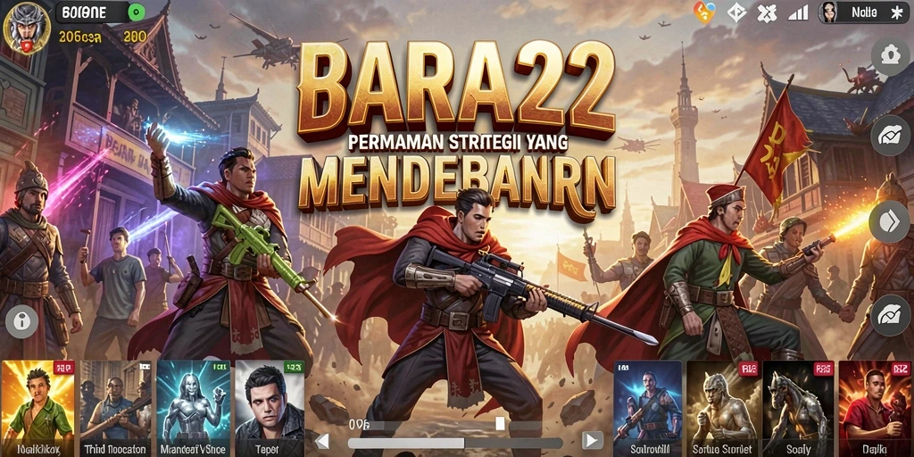 Screenshot gameplay BARA22 menampilkan pertempuran strategis yang seru.