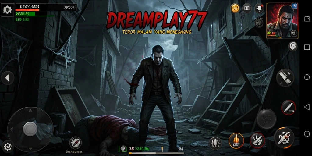 Tampilan gameplay <strong>DREAMPLAY77</strong> yang menakutkan dan atmosfer Horror yang mendalam.