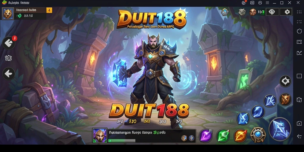 Tampilan pertarungan epik dalam game ARPG DUIT188.