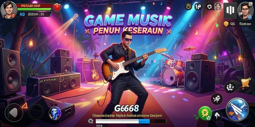 Tampilan menarik dari gameplay G668 yang penuh musik.
