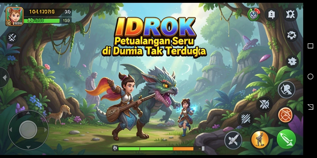 Screenshot gameplay IDROK menampilkan petualangan penuh aksi.