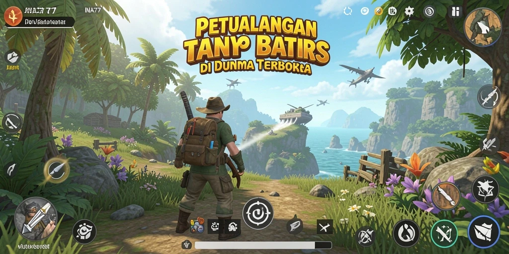 Screenshot gameplay INA777 yang menunjukkan eksplorasi dunia terbuka.