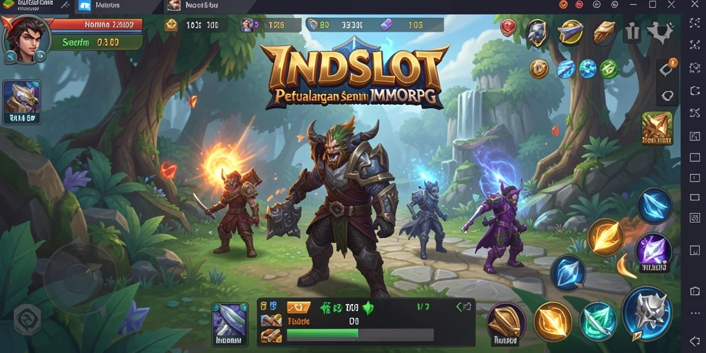 Gameplay seru dari INDSLOT dengan pertarungan dan eksplorasi.