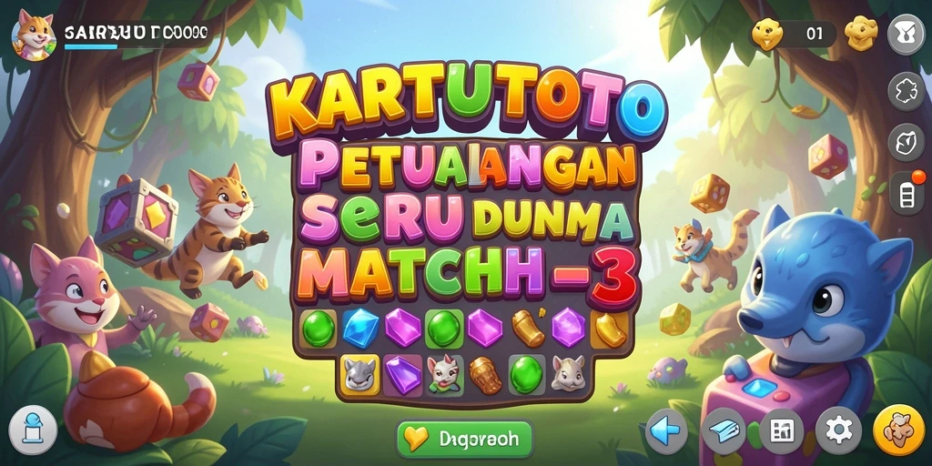 Screenshot utama KARTUTOTO menampilkan gameplay mengasyikkan dalam match-3.