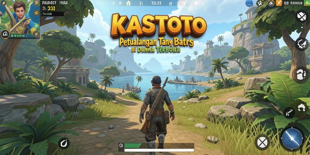 Screenshot gameplay KASTOTO menampilkan petualangan seru di dunia terbuka.