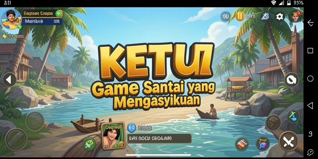 Tampilan gameplay seru dari KETUA yang penuh warna.