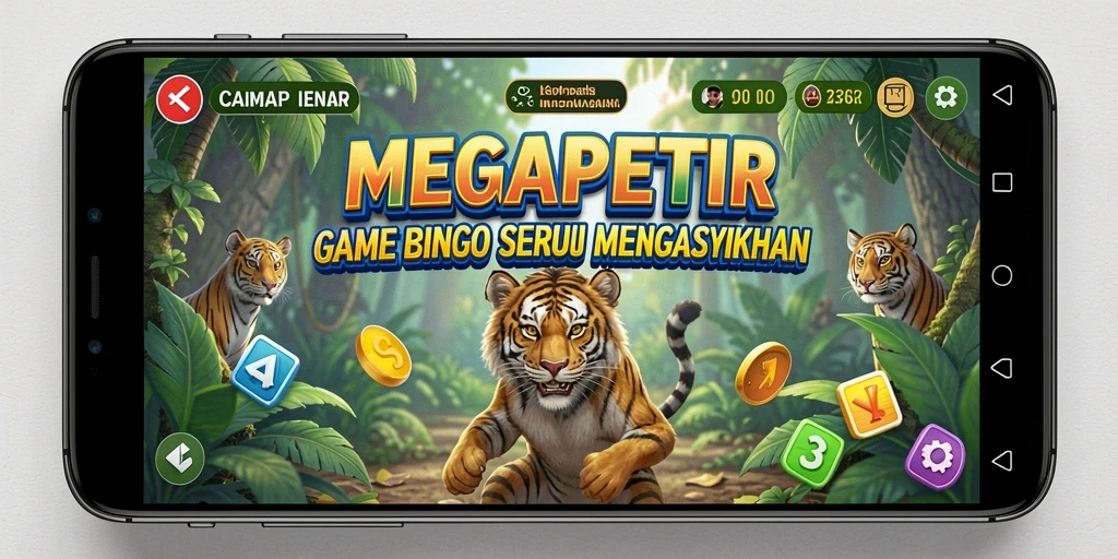 Tampilan gameplay seru di MEGAPETIR dengan suasana Bingo yang menyenangkan.