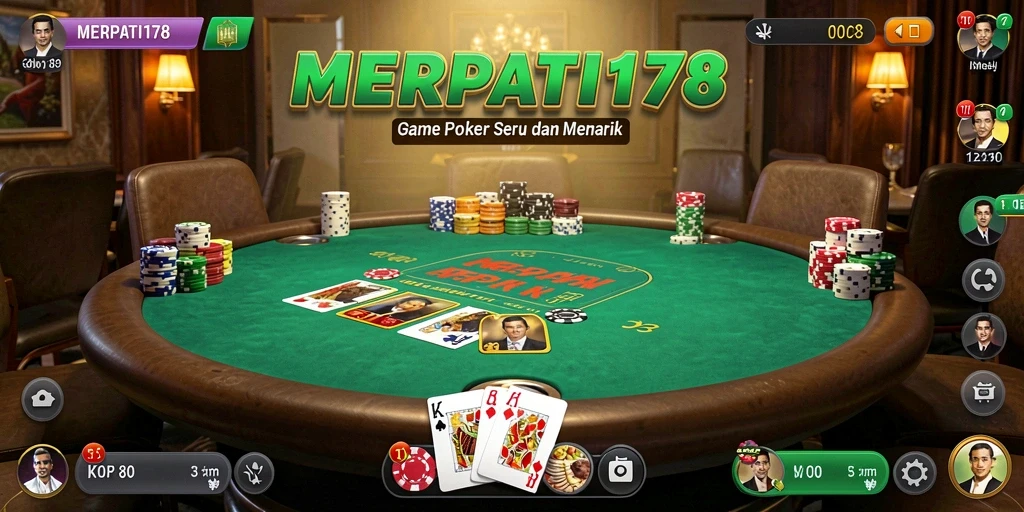 Tampilan gameplay MERPATI178 yang menarik dan seru saat bermain Poker.