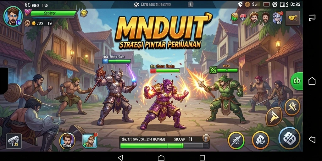 Screenshot gameplay MNDUIT yang menampilkan pengaturan strategi.