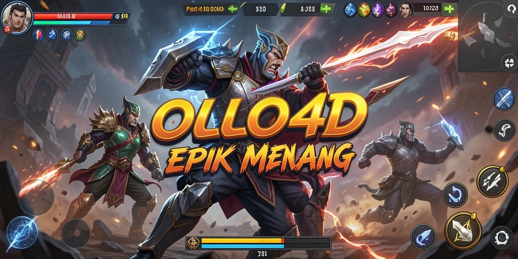 Tampilan gameplay seru OLLO4D dengan pertarungan karakter yang beragam.