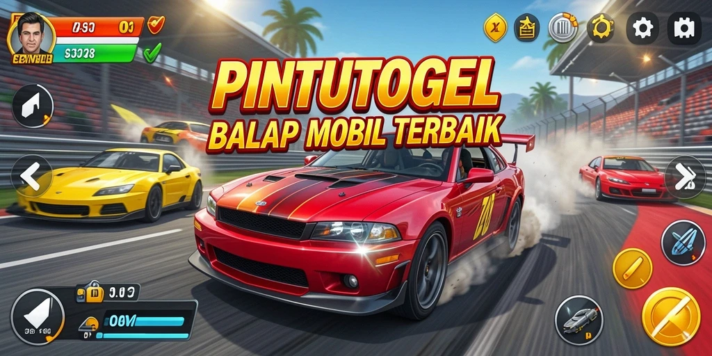 Tangkapan layar game PINTUTOGEL yang menunjukkan aksi balap yang seru.