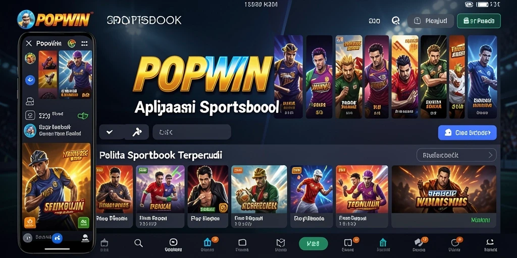 Tampilan gameplay Sportsbook di aplikasi POPWIN yang menarik dan informatif.