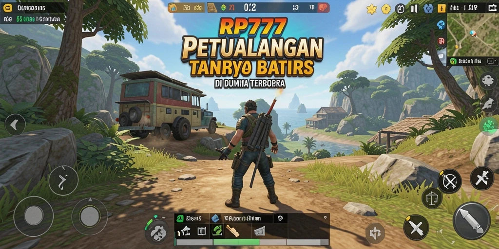 Gameplay RP777 yang menampilkan eksplorasi dunia terbuka.