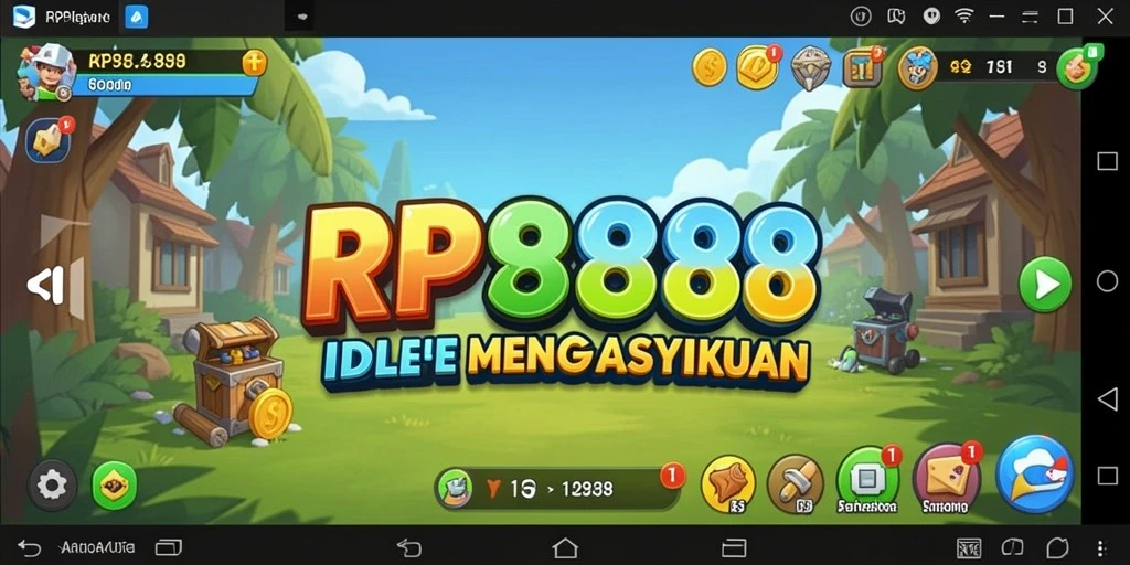 Screenshot gameplay RP888 menunjukkan suasana permainan Idle yang menarik.