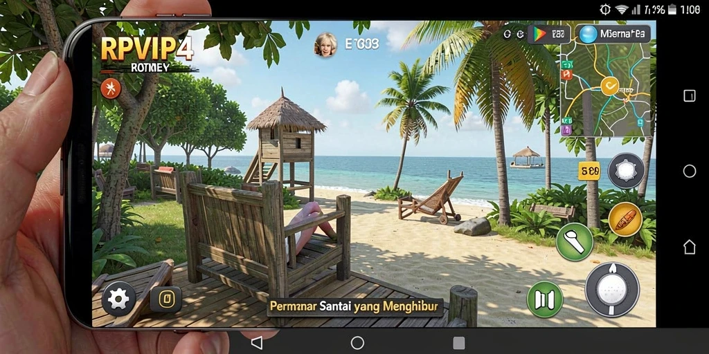 Tampilan gameplay seru dalam RPVIP4 dengan tantangan yang menarik.