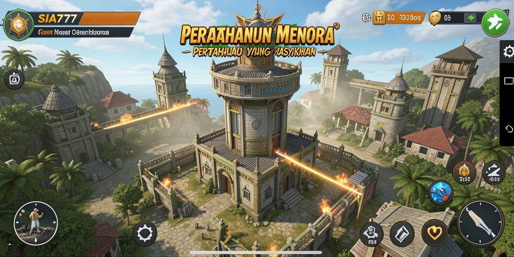 Tampilan gameplay menegangkan dalam SIA777 Tower Defense.