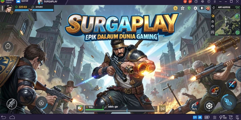 Menampilkan pertarungan seru dalam game Fighting SURGAPLAY.